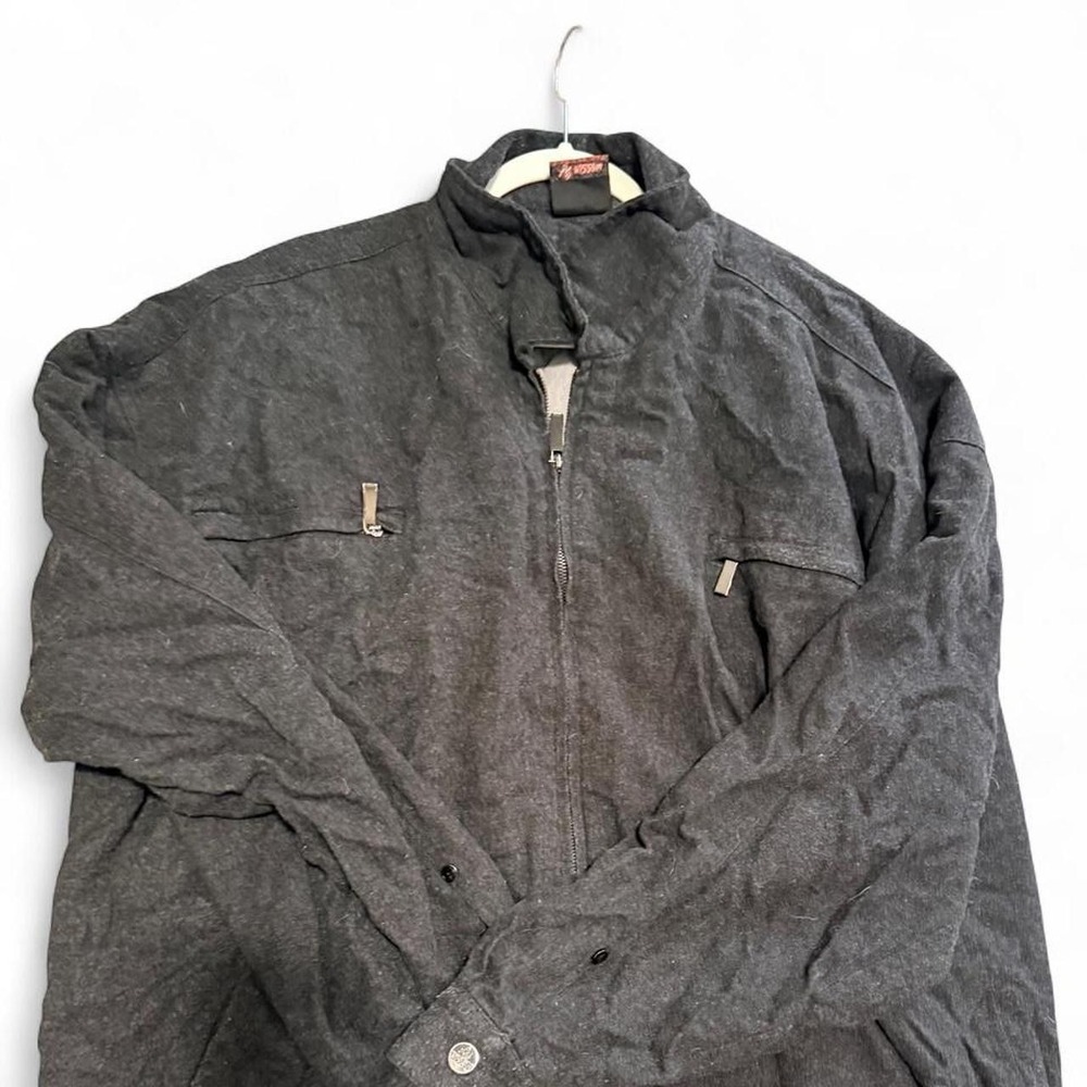 Al Wissam Detroit gray & black polyester & wool jacket size 3XL'